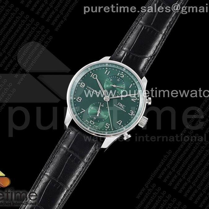 ZF공장 포르투기저 그린다이얼 가죽스트랩 Portuguese Chrono IW3716 ZF 1:1 Best Edition Green Dial on Black Leather Strap A69355