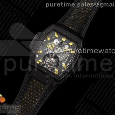 V9공장 스피릿트 PVD 뚜르비용 스켈레톤다이얼 거미스트랩 Spirit of Big Bang Tourbillion PVD V9F Best Edition Skeleton Yellow Dial on Black Gummy Strap