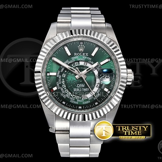 TW공장 스카이드웰러 그린다이얼 Skydweller DIW SS/SS Green TWF Asian 2813