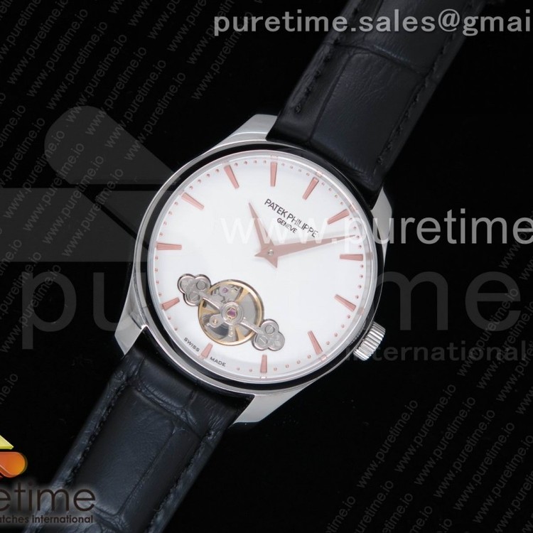 ML공장 파텍필립 클래식 디 에로틱 타임피스 화이트다이얼 로즈골드인덱스 가죽스트랩 Classic The Erotic Timepiece White Dial RG Markers on Black Leather Strap A23J