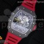 KV공장 V3 리차드밀 RM035-02 스켈레톤다이얼 러버스트랩 RM035-02 Solid Caseback Skeleton Dial Red on Red Rubber Strap MIYOTA8215 V3