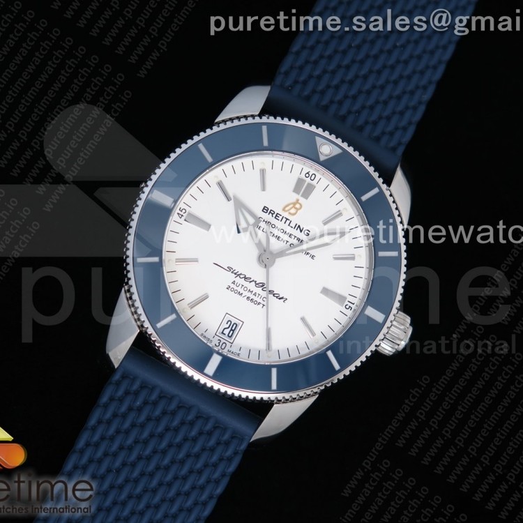 GF공장 V2 슈퍼오션헤리티지 화이트다이얼 러버스트랩 SuperOcean Heritage ii 42mm SS White Dial Blue Bezel on Blue Rubber Strap A2824 V2