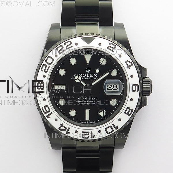 VR공장 V2 젬티 DLC 블랙다이얼 GMT-Master II 116710 DLC White Ceramic 904L Steel VRF 1:1 Best Edition Black Dial SA3186 CHS V2