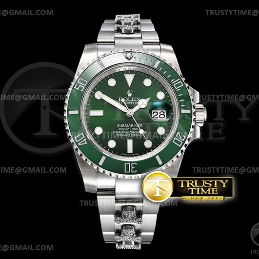 GM공장 롤렉스 서브마리너 그린다이얼 브레이슬릿 Submariner 116610LV 904L SS/SS Green GMF Asia 2824