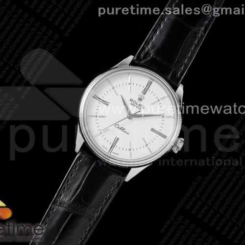 KZ공장 셀리니 화이트다이얼 가죽스트랩 Cellini SS KZF 1:1 Best Edition White Dial Roman Markers on Black Leather Strap SA3132