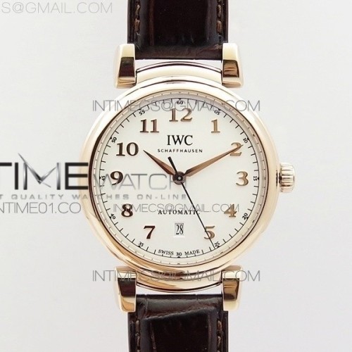 TW IWC 다 빈치 IW356601 로즈골드금장 화이트다이얼 DA VINCI IW356601 RG WHITE DIAL A2892 ON BLACK LEATHER STRAP