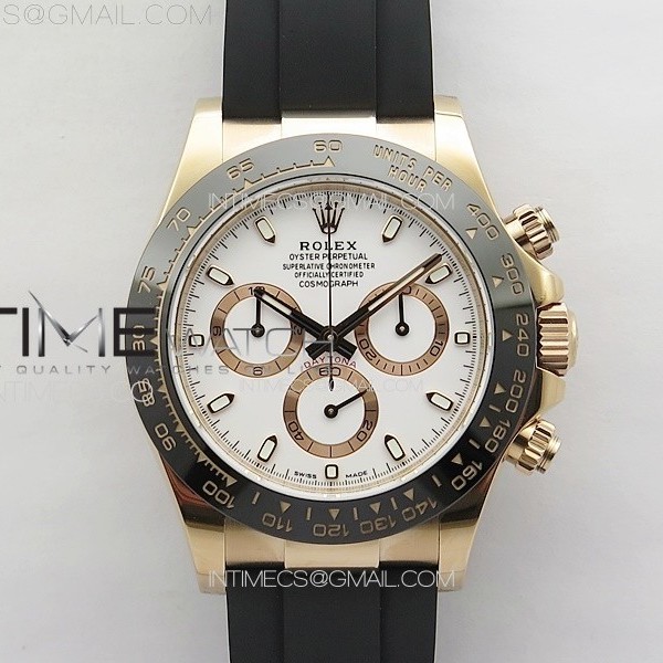 BT공장 롤렉스 세라믹 데이토나 로즈골드금통 화이트다이얼 러버스트랩 Daytona 116515 RG BTF 1:1 Best Edition White Dial on Oysterflex Rubber Strap SA4130