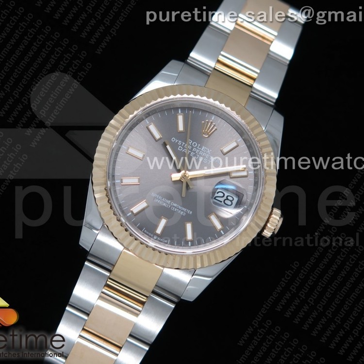 GM공장 롤렉스 데이저스트 36 옐로우골드콤비 포금 그레이다이얼 브레이슬릿 DateJust 36 SS/YG Wrapped 116233 Gray Dial Stick Markers on SS/YG Wrapped Oyster Bracelet A2836