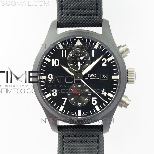 ZF공장 IWC 파일럿 IW389001 세라믹케이스 블랙다이얼 나일론스트랩 IWC PILOT IW389001 CERAMIC CASE BLACK DIAL ON NYLON STRAP A7750(SAME FUNCTION AS GENUINE)