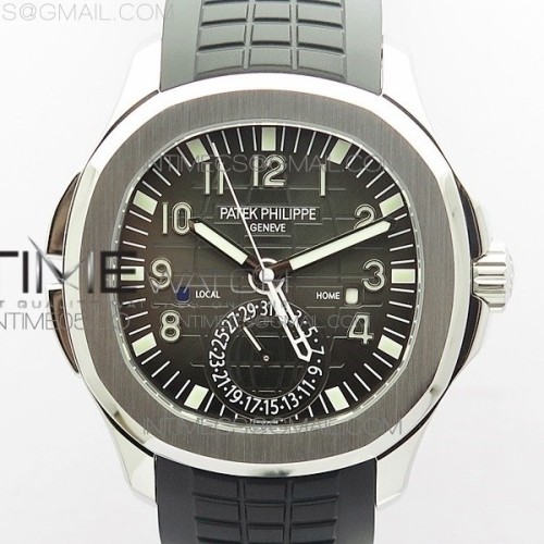 GR공장 V2 아쿠아넛 그레이다이얼 브라운러버스트랩 Aquanaut 5164A SS Brown Dial on Black Rubber Strap A324 V2