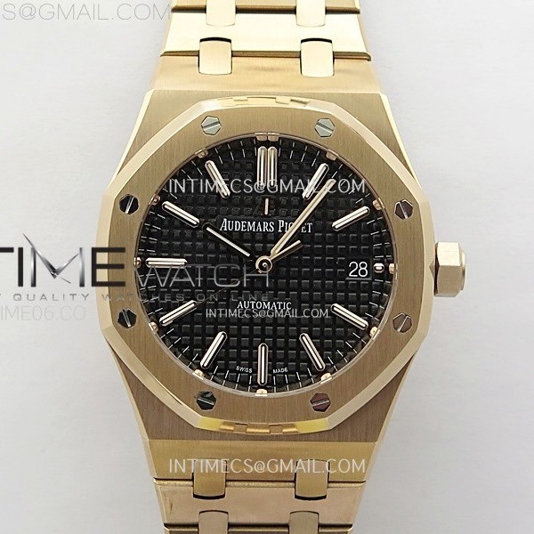 IP공장 오데마피게 로얄오크 15450 로즈골드금통 블랙다이얼 브레이슬릿 Royal Oak 37mm 15450 RG IPF 1:1 Best Edition Black Dial on RG Bracelet SA3120 Super Clone