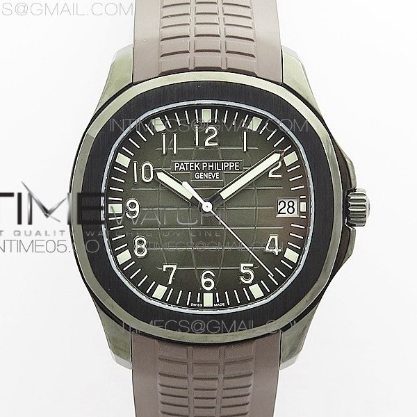 ZF공장 아쿠아넛 DLC 블랙다이얼 러버 Aquanaut Jumbo 5167A DLC ZF 1:1 Best Edition Black Dial on Brown Rubber Strap 324CS