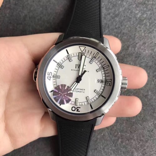 V6공장 IWC 아쿠아타이머 논크로노 화이트다이얼 러버스트랩