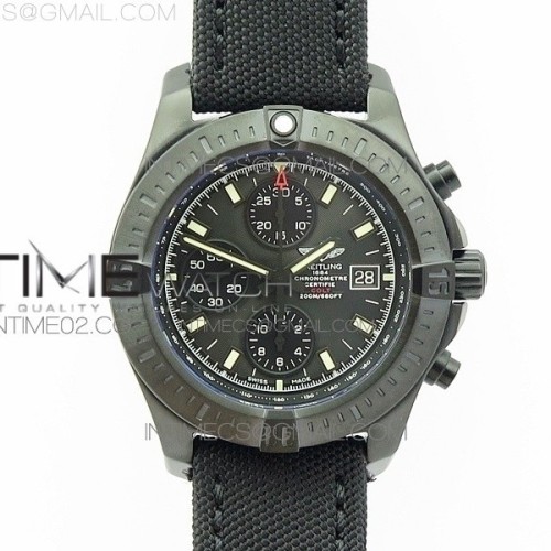 브라이틀링 챌린저 크로노그래프 DLC블랙 블랙다이얼 러버스트랩 CHALLENGER CHRONOGRAPH DLC BLACK DIAL ON RUBBER STRAP A7750