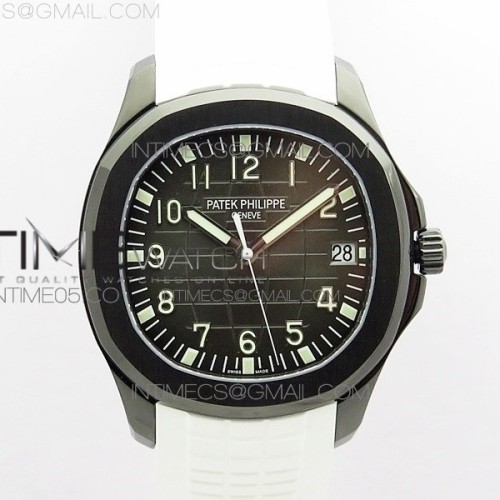 ZF공장 아쿠아넛 DLC 블랙다이얼 러버 Aquanaut Jumbo 5167A DLC ZF 1:1 Best Edition Black Dial on White Rubber Strap 324CS(