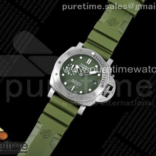 VS공장 파네라이 PAM1055 그린다이얼 그린러버스트랩 PAM1055 Luminor Submersible 42mm Verde Militare VSF 1:1 Best Edition on Green Rubber Strap P.900 Clone