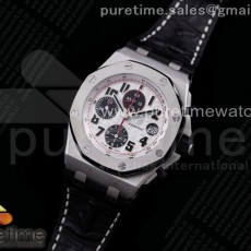 JF공장 V3 로얄오크오프쇼어 화이트다이얼 가죽스트랩 Royal Oak Offshore JF Ultimate Edition ‘Panda’ on Black Leather Strap A7750 V3