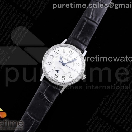 OX공장 랑데뷰 29MM 화이트다이얼 가죽스트랩 Rendez-Vous 29mm SS White Dial Diamonds Bezel on Black Leather Strap A967