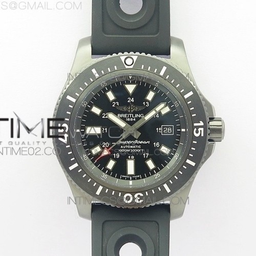 GF 브라이틀링 슈퍼오션 M17393 DLC블랙 블랙다이얼 러버스트랩 SUPEROCEAN M17393 DLC BLACK DIAL ON BLACK RUBBER STRAP A2824