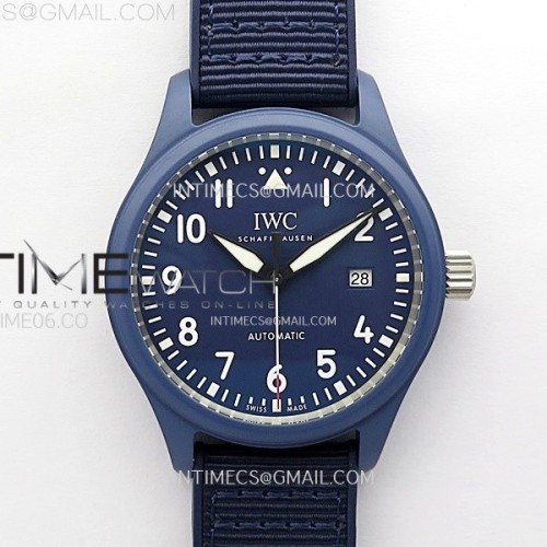 ZF공장 IWC 라우레우스 블루세라믹케이스 블루다이얼 블루나일론스트랩 Pilot’s Watch Laureus Blue Ceramic IW328101 ZF 1:1 Best Edition on Blue Nylon Strap A32111