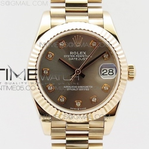 BP공장 롤렉스 데이저스트 31 로즈골드금통 그레이다이얼 브레이슬릿2813 Datejust 31mm 278275 RG Gray Crystal Markers Dial on RG President Bracelet