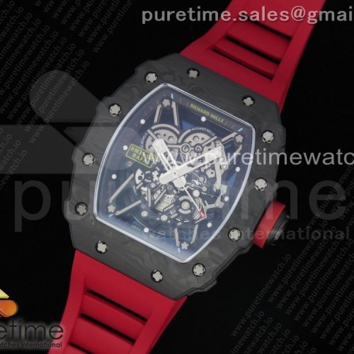 KV공장 V3 리차드밀 RM035-02 스켈레톤다이얼 러버스트랩 RM035-02 Skeleton Dial Red on Black Rubber Strap MIYOTA8215 V3