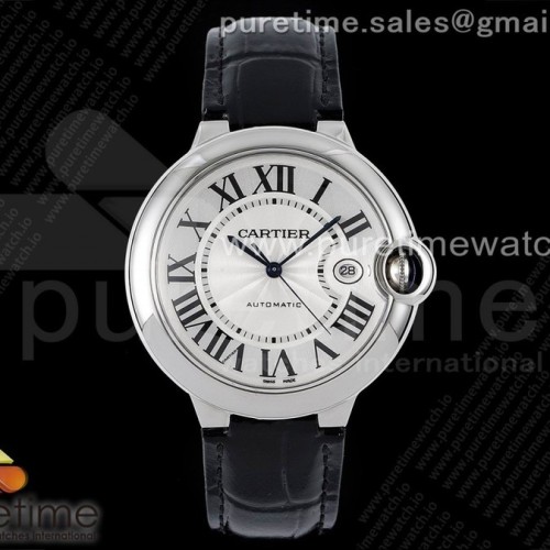 AF공장 발롱42미리 화이트다이얼 악어스트랩 2824 Ballon Bleu 42mm SS AF 1:1 Best Edition White Textured Dial on Black Leather Strap A2824