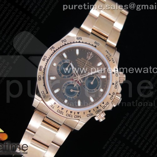 JH공장 롤렉스 데이토나 로즈골드 금통 브라운다이얼 초코토나 Daytona 116505 RG Brown Dial on RG Bracelet A4130