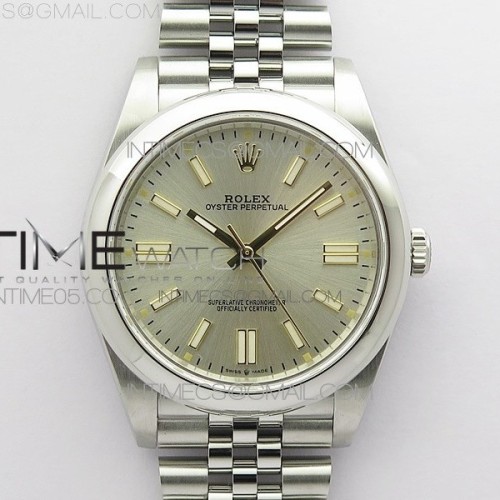 BP공장 롤렉스 오이스터퍼페츄얼 41미리 실버다이얼 2813 Oyster Perpetual 41mm 124300 BP Best Edition Silver Dial on SS Jubilee Bracelet